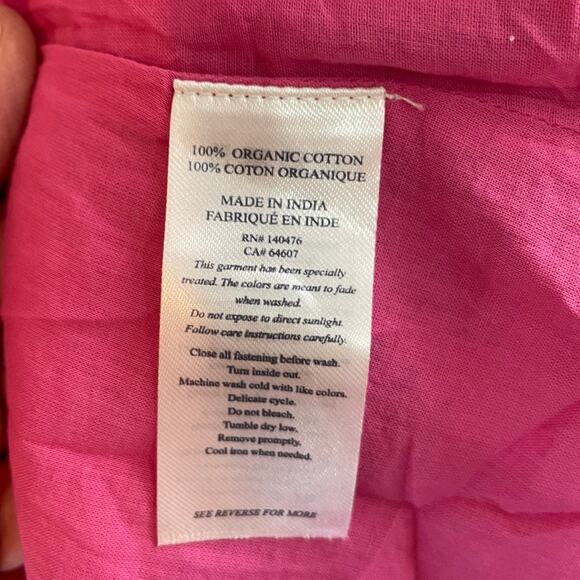 Faherty Carmel Cactus Flower Pink Eyelet Blouse Lined Small Organic Cotton - Picture 12 of 16